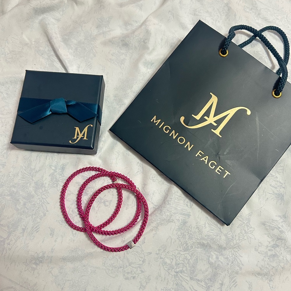 Mignon Faget Pink Halo Bangle Set Of Three